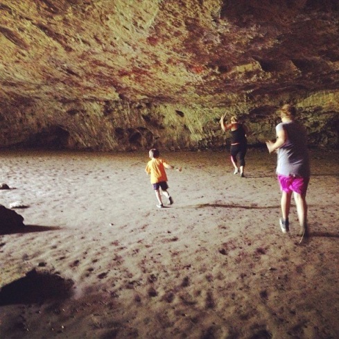 Enjoying my nieces and nephews. Dancing at the Maquoketa Caves here.